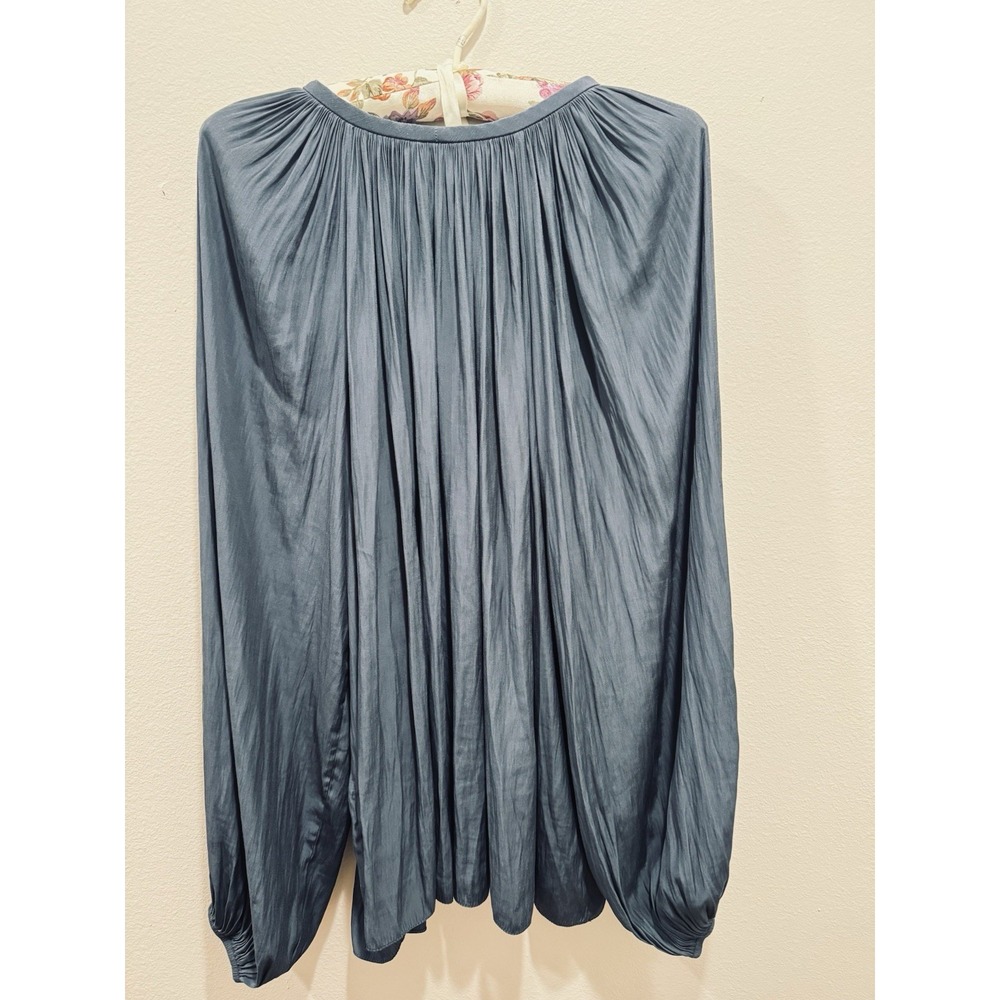Ramy Brook Paris Poet Blouse Navy Blue Size Large Flowy - Picture 7 of 7
